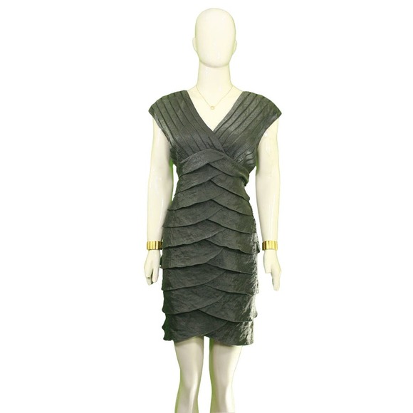 Adrianna Papell Dresses & Skirts - Chic '90s Vintage Adrianna Papell Layered Cocktail Dress - Dark Olive